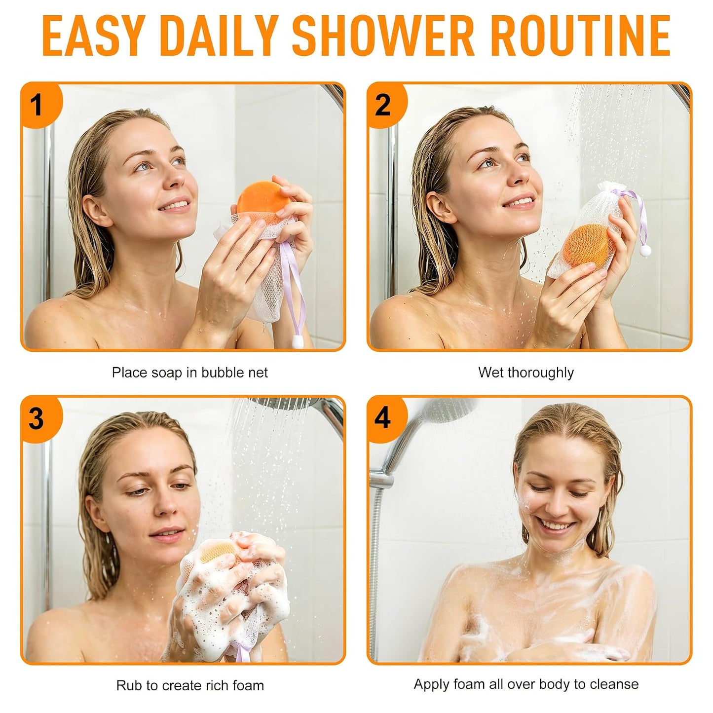 Round Persimmon Soap for Body Odor & Aging Odor, 2 Bars | Persimmon Deodorizing Soap for Underarm Odor, Gentle Purifying Soap for Women & Men, Sweet Persimmon Scent, 4.23 Oz Each