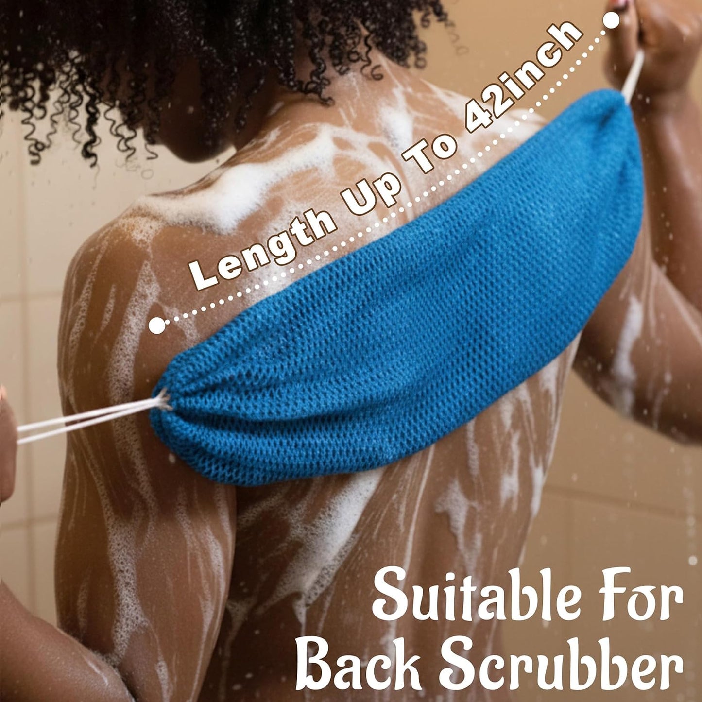 African Net Sponge Authentic with Knots - Exfoliating Washcloth Towel, Back Scrubber for Shower Bath, Exfoliating Body Scrubber Exfoliator, African Rags Wash Cloth Loofah Lufa Sponge