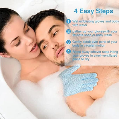 Heavy Exfoliating Gloves, Exfoliating Body Scrubber for Bath Shower Exfoliation, Body Scrub Exfoliator for Dead Skin Remover, Exfoliate Sponge Loofah Washcloth Mitt Men Women