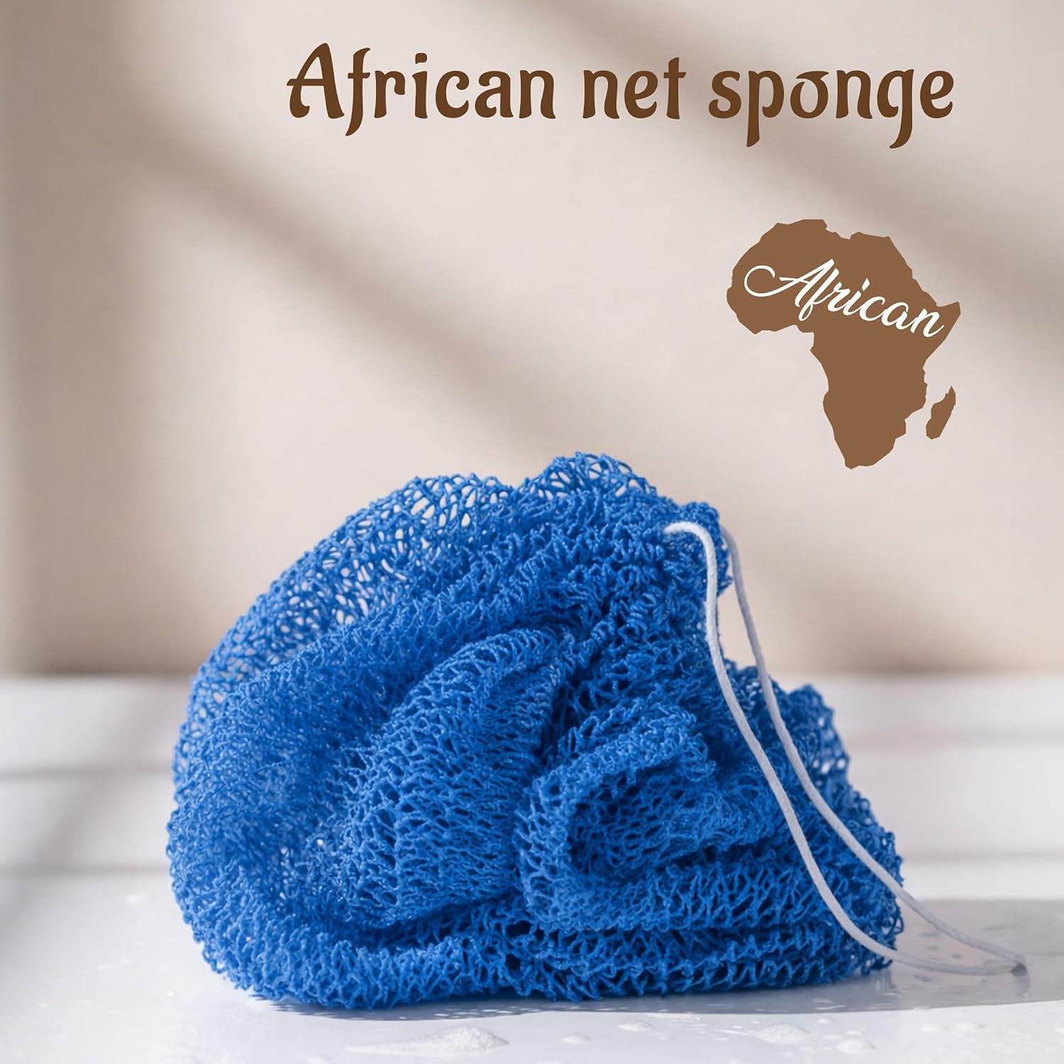 African Net Sponge Authentic with Knots - Exfoliating Washcloth Towel, Back Scrubber for Shower Bath, Exfoliating Body Scrubber Exfoliator, African Rags Wash Cloth Loofah Lufa Sponge