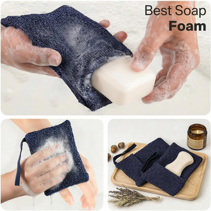 Soap Bag 2 Pack, Bar Soap Pouch, Soap Saver Bag, Exfoliating Mesh Soap Bag for Shower, Soap Bags for Soap Bars, Soap Bar Loofah Pouch, Soap Travel Case Dishes Box Container for Men Women
