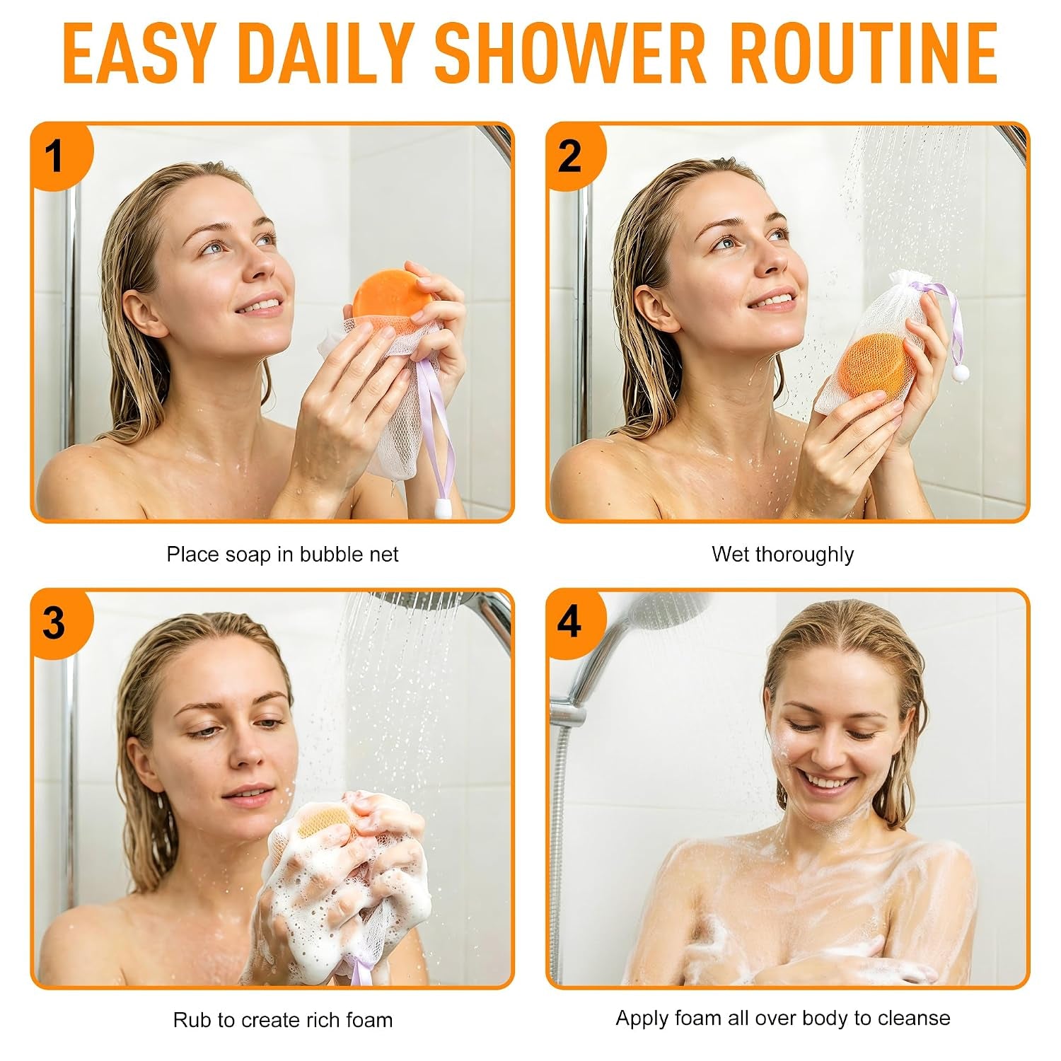 Round Persimmon Soap for Body Odor & Aging Odor, 2 Bars | Persimmon Deodorizing Soap for Underarm Odor, Gentle Purifying Soap for Women & Men, Sweet Persimmon Scent, 4.23 Oz Each