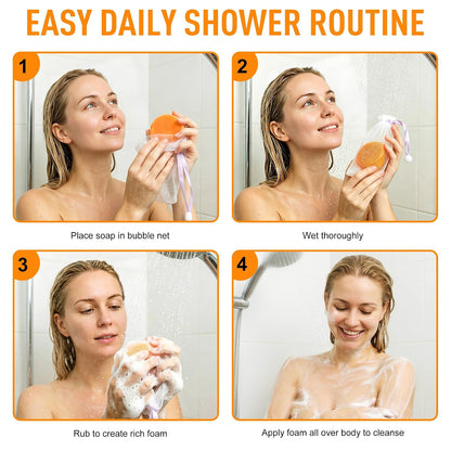 Round Persimmon Soap for Body Odor & Aging Odor, 2 Bars | Persimmon Deodorizing Soap for Underarm Odor, Gentle Purifying Soap for Women & Men, Sweet Persimmon Scent, 4.23 Oz Each