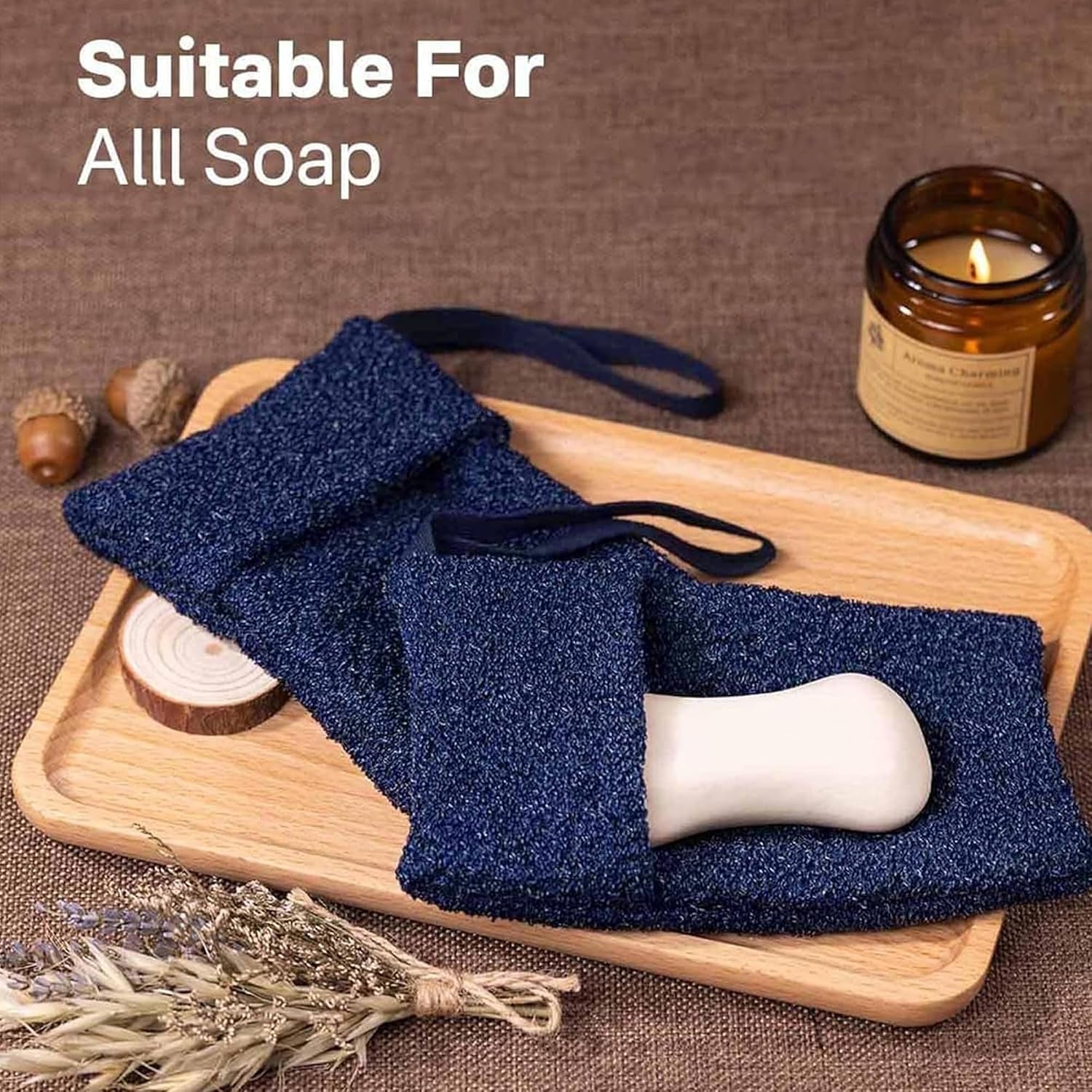Soap Bag 2 Pack, Bar Soap Pouch, Soap Saver Bag, Exfoliating Mesh Soap Bag for Shower, Soap Bags for Soap Bars, Soap Bar Loofah Pouch, Soap Travel Case Dishes Box Container for Men Women
