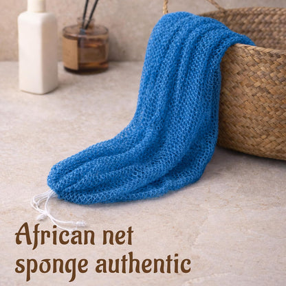 African Net Sponge Authentic with Knots - Exfoliating Washcloth Towel, Back Scrubber for Shower Bath, Exfoliating Body Scrubber Exfoliator, African Rags Wash Cloth Loofah Lufa Sponge
