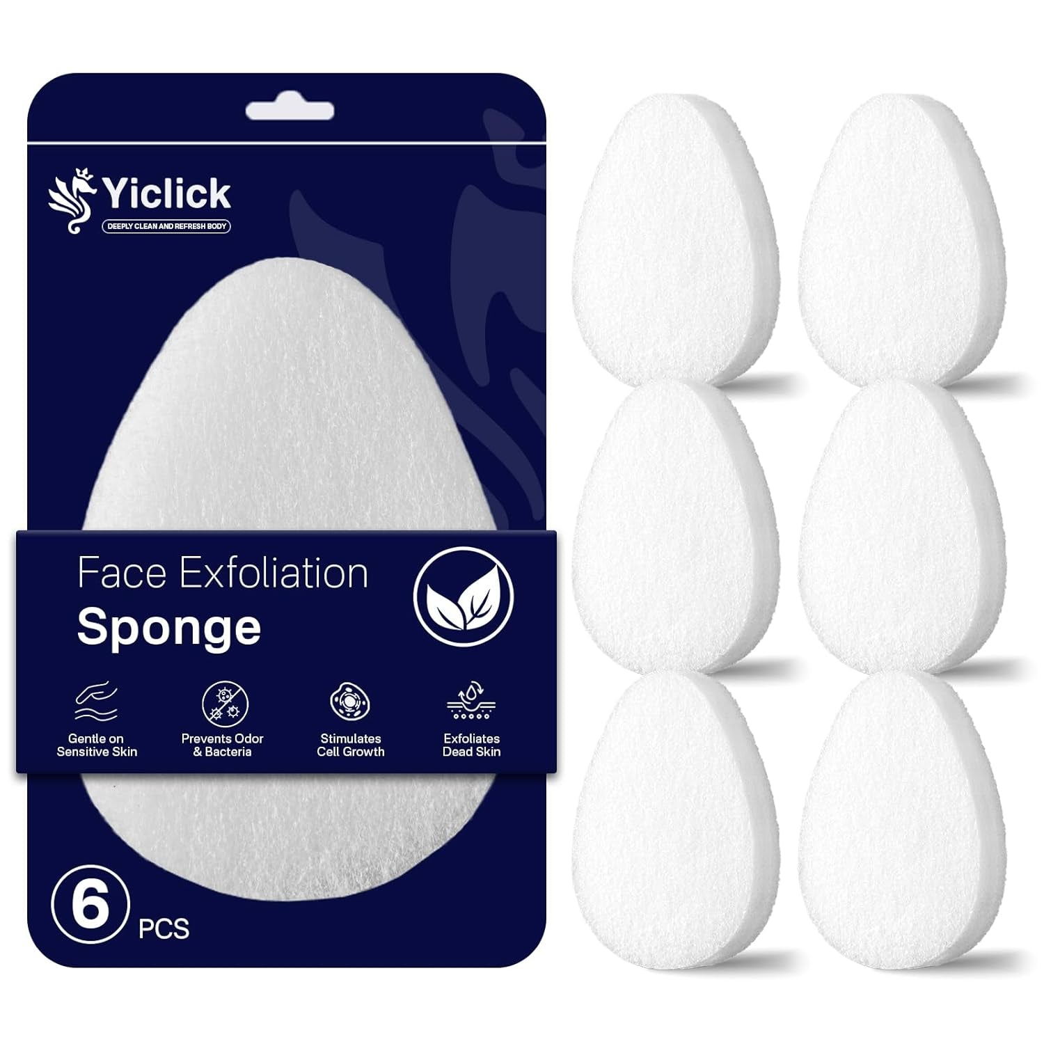 Exfoliating Facial Sponge - Daily Cleansing Face Scrubber Exfoliator, Makeup Blackhead Remover Tools, Face Scrub Brush, Reusable Exfoliating Pads for Women