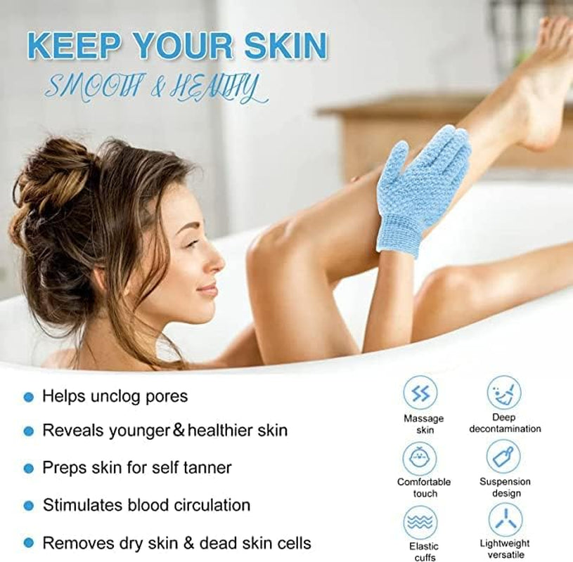 Heavy Exfoliating Gloves, Exfoliating Body Scrubber for Bath Shower Exfoliation, Body Scrub Exfoliator for Dead Skin Remover, Exfoliate Sponge Loofah Washcloth Mitt Men Women